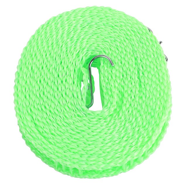 Tendedero portátil para exteriores, cuerda antideslizante para secado de ropa, 5 M de espesor (verde)