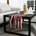thumbnail image 5 of Red Stripe Cotton Linen Table Runner 13 x 70 inch Grey Moire Ombre Geometric Modern Abstract Non-slip Rectangular Dining Table Decor for Wedding Party Holiday Dinner, 5 of 8