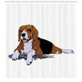 thumbnail image 3 of Ambesonne Beagle Shower Curtain, Scribble Sketch Dog Animal, 69"Wx84"L, Sand Brown Charcoal Grey, 3 of 3