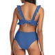 thumbnail image 4 of Trajes de Baño de Mujer de Cintura Alta Cuello en V Ruffle Sólido, Ajuste Apretado Reunión Dividido Conjunto Sexy, 4 of 7