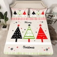 thumbnail image 2 of Feelyou Christmas Tree Bed Sheets for Kids, Chic Buffalo Plaid King Sheets, Cartoon Stars Print Sheet Set, Ultra Soft Bedroom Decor, 4pcs, 2 of 7
