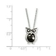 thumbnail image 2 of SS Rhodium-Plated CZ Brilliant Embers Owl Necklace in Sterling Silver, 2 of 2