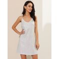thumbnail image 2 of Mini Vestidos De Lentejuelas Disfraces De Halloween PaMujer Blanco (con rosas) M, 2 of 6