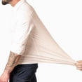 thumbnail image 4 of Breezora Men's Dress Shirt Muscle Fit Slim Fit Long Sleeve Casual Button Down for Sport Business and Everyday Wear L Size Beige, 4 of 6