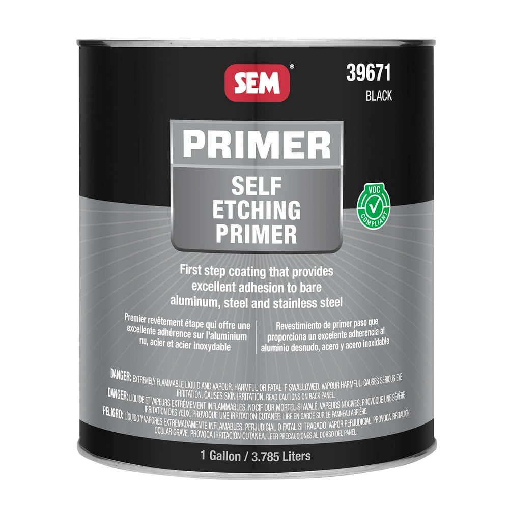 SEM Self Etching Primer, Adheres to Steel & Aluminum, Black, 1 Gallon