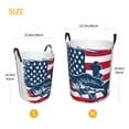 thumbnail image 3 of Susaid fisherman fishing with USA flag Print Waterproof Oxford Cloth Storage Circular Laundry Hamper BasketCapacity for Home-Small, 3 of 6