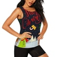 thumbnail image 2 of Xecao Merry Christmas Elk print women's scoop neck, loose-fit workout tank tops for the gym., 2 of 9
