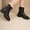 Black, variant on POROPL Boots for Women Mid Calf Fashion High Heel Square Toe Zip Up Shoes,Boots for Women Size 5
