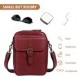 thumbnail image 3 of PU Leather Small Crossbody Cell Phone Bag with Adjustable Removable Strap Zipper Shoulder Handbag Purse Cellphone Bag Wallet Purse for Women Men (Red), 3 of 10