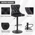 thumbnail image 6 of Homhum 360° Swivel Bar Stools Set of 4, Button Tufted Island Stools, Adjustable Seat Height, Black, 6 of 8