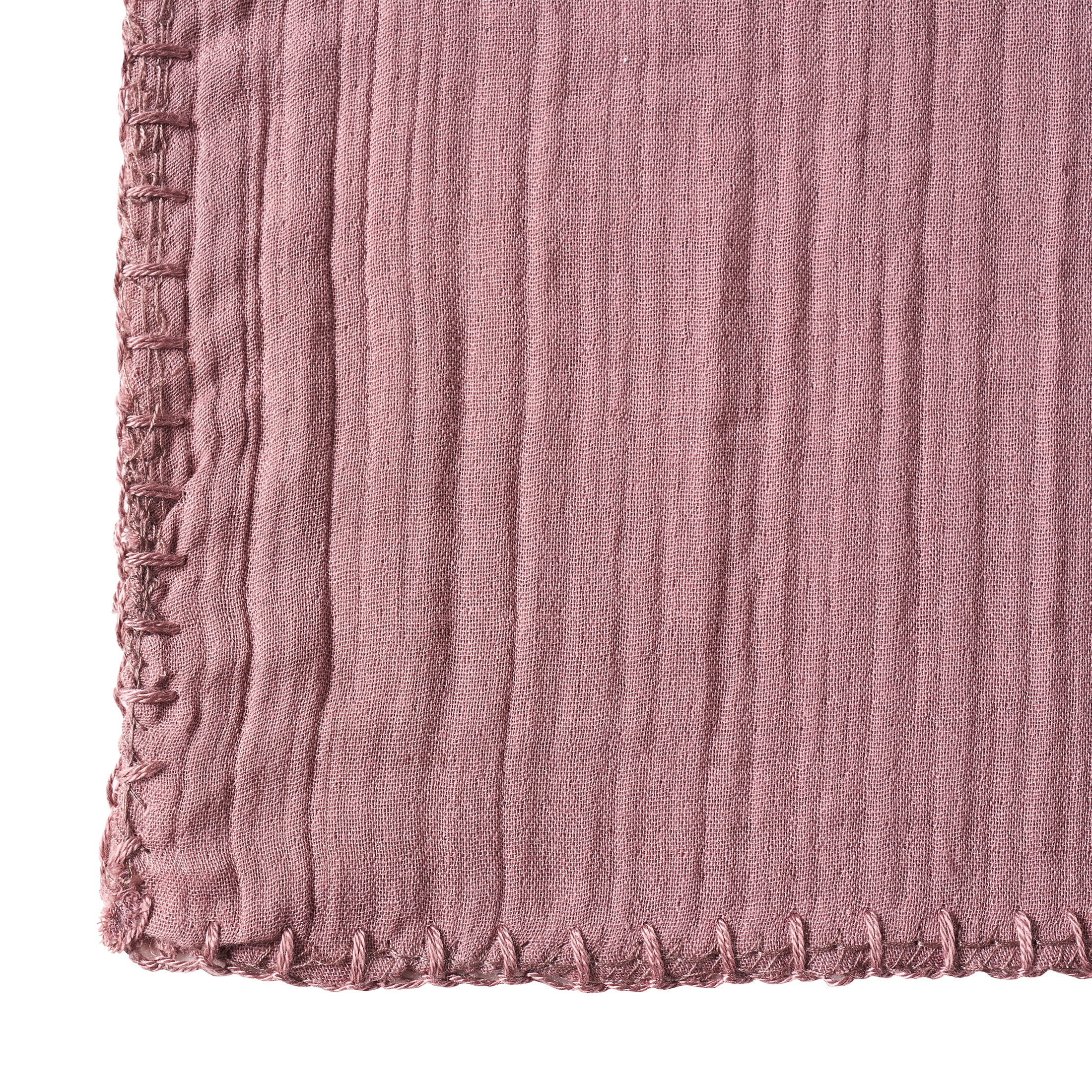 My Texas House Palmer Dusty Mauve Muslin Flannel Bed Blanket, King