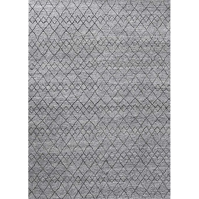 Ahgly Company Machine Washable Indoor Rectangle Industrial Modern Metallic Silver Gray Area Rugs, 8' x 12'