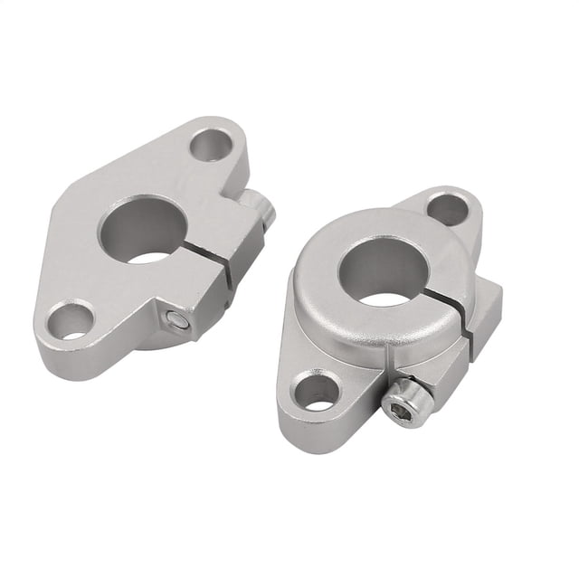 Soporte de eje de riel lineal CNC de 12 mm de diámetro, tono plateado, 2 piezas