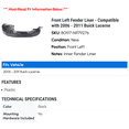 thumbnail image 2 of Front Left Fender Liner - Compatible with 2006 - 2011 Buick Lucerne 2007 2008 2009 2010, 2 of 2