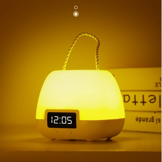 Lámpara de escritorio LED recargable con control remoto, luz nocturna para uso en exteriores, luz de puesto de mercado nocturno, luz de reloj con forma de hongo