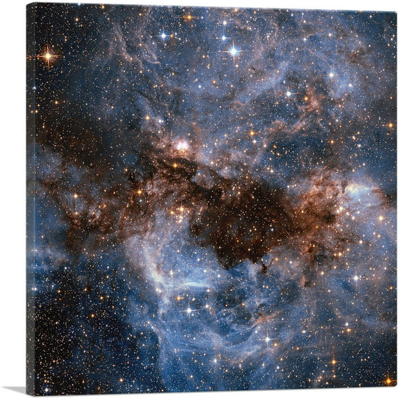 ARTCANVAS Hubble Telescope Peers Into the Storm Cream Clouds NASA Canvas Art Print - Size: 18" x 18" (0.75" Deep)