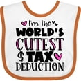 thumbnail image 3 of Inktastic I'm the Worlds Cutest Tax Deduction Pink Hearts Boys or Girls Baby Bib, 3 of 4