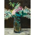 thumbnail image 3 of Manet, Edouard 12x14 Black Modern Framed Museum Art Print Titled - Vase of White Lilacs and Rose, 3 of 5