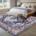 thumbnail image 4 of 5'x8' Area Rugs, Orange Blue Boho Indoor Outdoor Area Rug for Living Room Bedroom, Ethnic Geometric Middle Century Art Washable Bathroom Rugs Kitchen Floor Carpet Mats Home Decor Aesthetic, 4 of 8