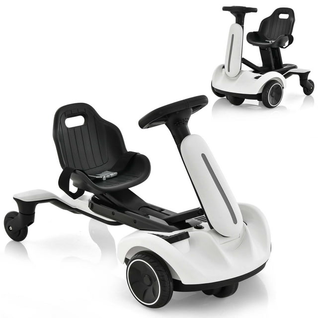Costway 6V Kids Ride On Drift Car Electric Drifting Go Kart for Kids with 360° Spin White