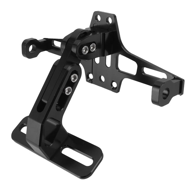 Soporte de Placa de matrícula de Motocicleta, Soporte de Luz Trasera de Placa de Matrícula de Motocicleta Ajustable Universal de Aleación de Aluminio CNC, Soporte de Placa de