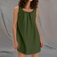 thumbnail image 6 of Efsteb Summer Dresses 2025 Trendy Womens Sleeveless Mini Dress Casual Loose Beach Vacation Sundress Tank Dress (Army Green,M), 6 of 7