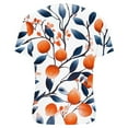 thumbnail image 6 of JTZGDY Women's Summer Tops Floral Pattern Printed Short Sleeve Dressy Chiffon Ruched Blouses Sexy V Neck Work Tunic Tops Casual Loose T-Shirts Orange M, 6 of 7