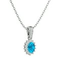 thumbnail image 2 of SuperJeweler 1 1/3 Carat Oval Shape Blue Topaz and Diamond Necklace In 14 Karat White Gold, 18 Inches For Women, 2 of 8