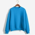 thumbnail image 2 of Baberdicy Sweatshirt for Women, Women's Solid Color Round Neck Oversized Sweatshirt Loose Fit Long Sleeve Light Sweatshirt Loose Blouse Pullover Sweaters for Women Sky Blue, 2 of 3