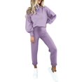 thumbnail image 3 of LEKODE Yoga Sets for Women Womens Winter Sets Long Sweatshirts for Women Womens Long Sleeve Tops Jogging Sets for Women's Long Sleeve Tops for Women Purple L, 3 of 9