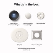 Google Nest Learning Thermostat (4th Gen) with Nest Temperature Sensor (2nd Gen) - Energy Saving Smart Thermostat with Adaptive Eco - Works with Alexa and Google Home App - Polished Silver