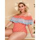 thumbnail image 3 of Tallas grandes Impresión floral flotada de traje de baño de una sola pieza Rosegal Blusas Tallas Grandes, 3 of 5