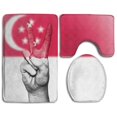 thumbnail image 1 of ABPHQTO Juego de alfombras de baño de 3 piezas bandera nacional de Singapur Cont-CHAPPLE-24598, 1 of 2