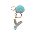 thumbnail image 2 of dianhelloya Letter Pendant Plush Ball Key Chain Resin Sequin Buckle Keyring Holder Charm Decoration Y, 2 of 8