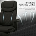 thumbnail image 6 of HomeZeer Big and Tall Executive Office Chair 400LBS, 160°Reclining with Retractable Footrest, PU Leather Desk Chair with Padded Arms, Adjustable Height with Quiet Roller Wheels, Black, 6 of 11