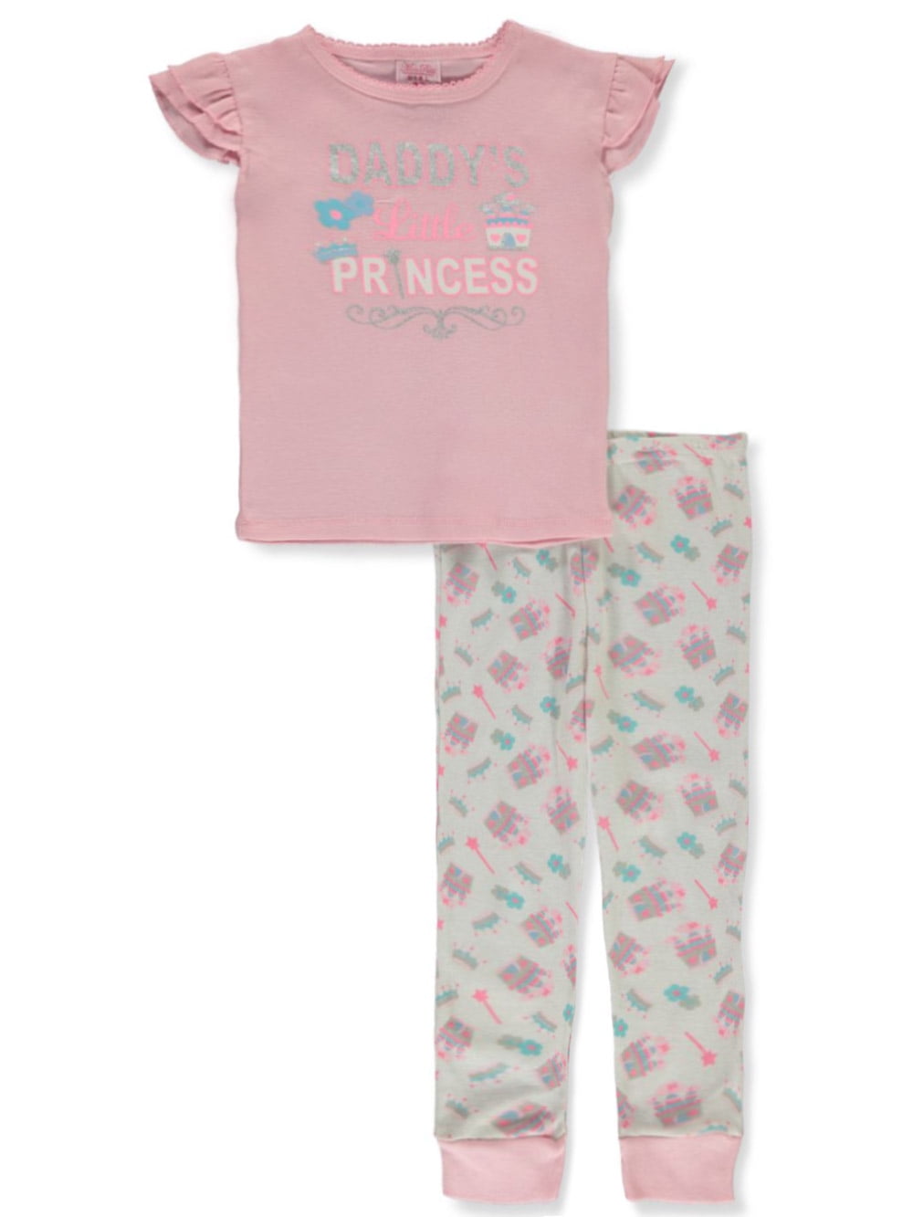 Mon Petit Girls' 2Piece Pajamas Set blush, 4t (Toddler)
