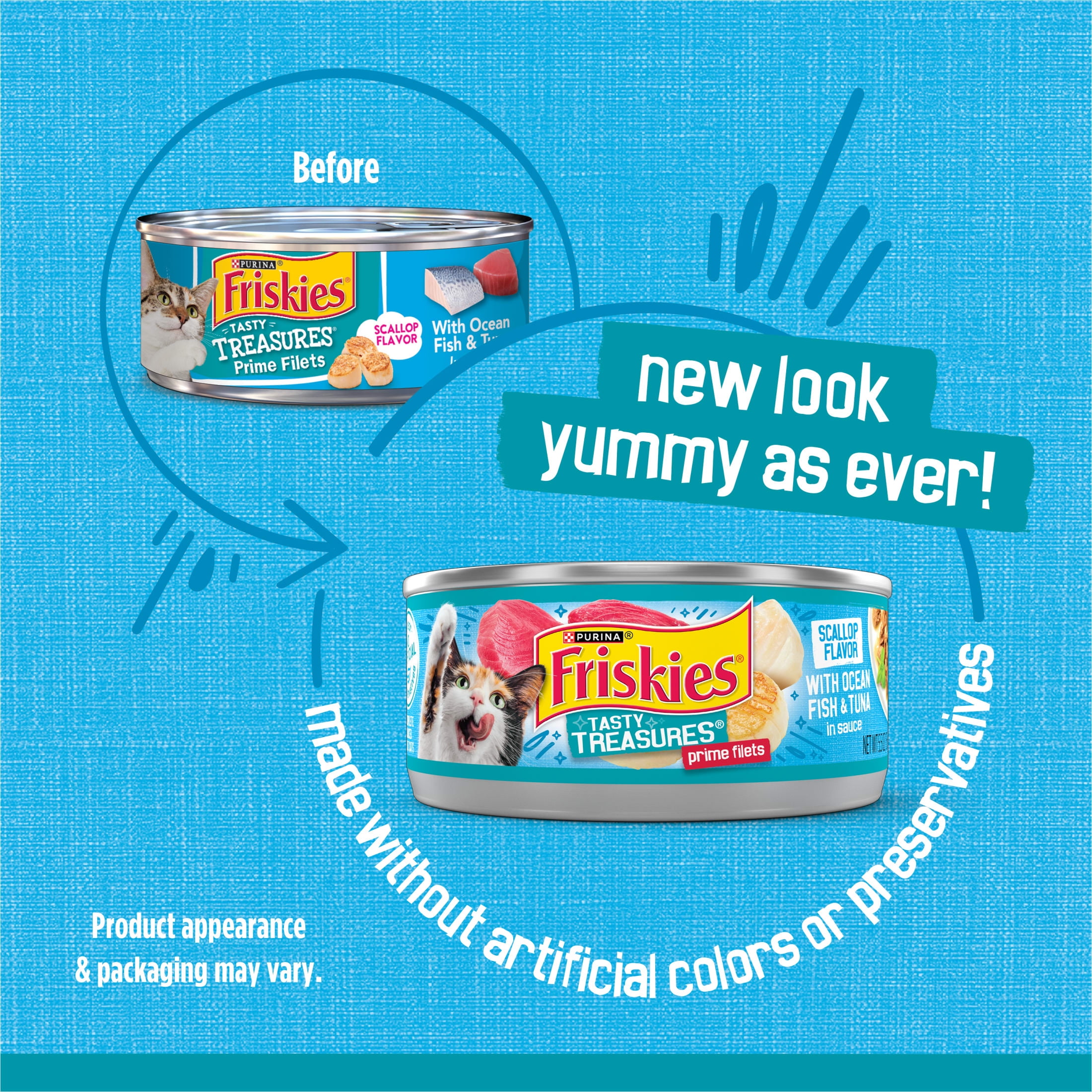 (24 pack) Purina Friskies Tasty Treasures Prime Filets, Tuna, Wet Cat Food, 5.5 oz Cans
