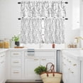 thumbnail image 3 of White Tree Branch Kitchen Curtains Valances and Tiers Set of 3 Retro Classic Art White Black Tree Branches Flower Tier Curtains and Valance with Rod Pocket for Small Windows, 27.5"x36", 3 of 9