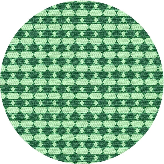 Ahgly Company Indoor Round Patterned Dragon Green Area Rugs, 5' Round