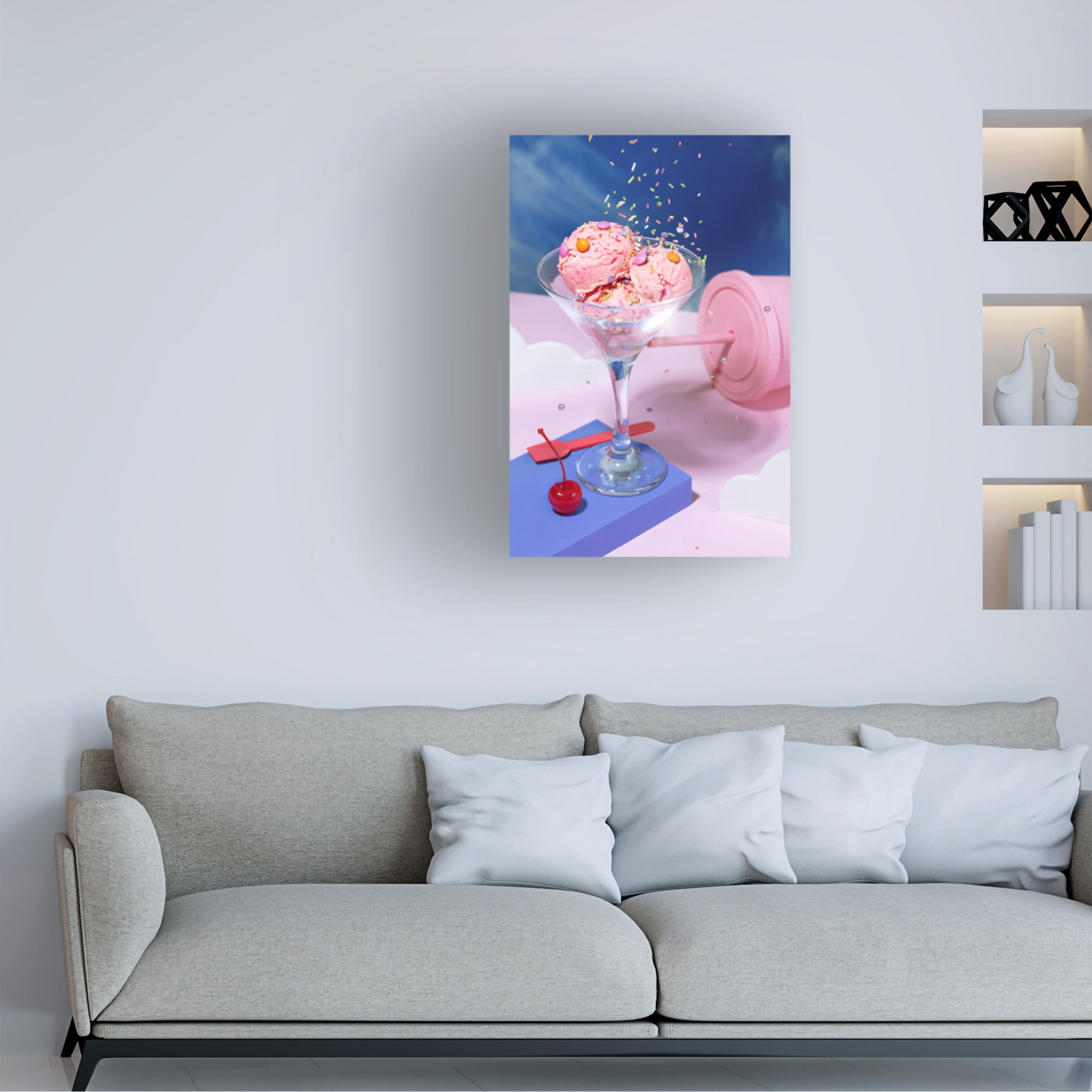 Canvas Wall Art - Julia Ramiro 'Icecream 6' Wall Art for Living Room, Bedroom, or Office D?cor by Trademark Fine Art - 16 x 24 Inches