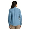 thumbnail image 2 of Port & Company Womens Carefree Poplin Long Sleeve Shirt Carolina Blue 2X-Large, 2 of 4