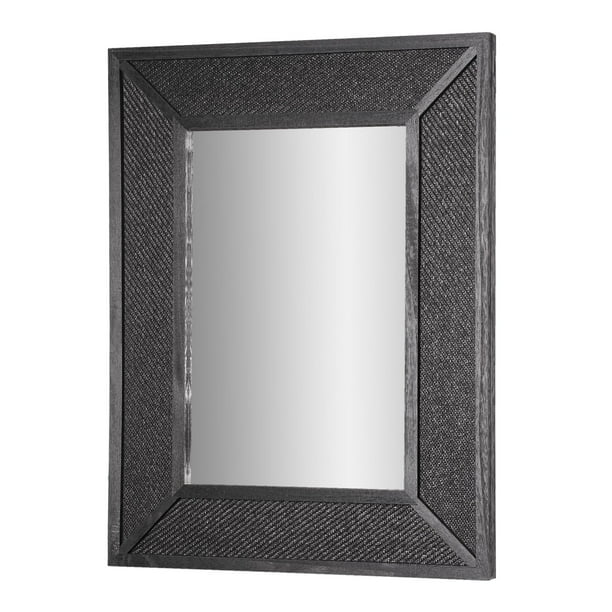 Crystal Art Gallery 18 x 24 Rectangle Vanity Mirror Black Wooden Framed