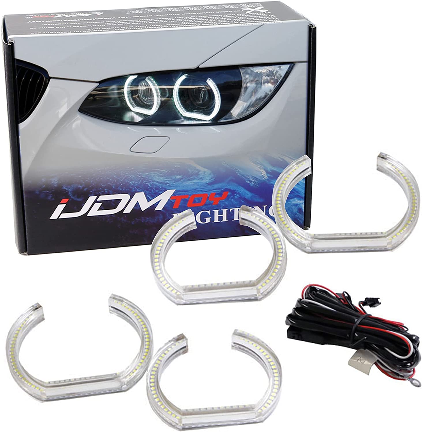 Anneaux Angel Eyes LED 80W Pour BMW - Remplacement Pour Séries E90, E92, E93, E70, X5, X6, Z4 - Design Halo - 2