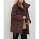 thumbnail image 2 of Chaqueta de algodón con cuello alto y cinturón de temperamento irregular, chaqueta de algodón de longitud media, 2 of 6