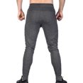 thumbnail image 5 of SGFCWSX Men's Solid Color Jogger Pants with Zipper Fly Drawstring Elastic Waist Slim Fit Cuffed Casual Athletic Trousers Dark Gray Size M, 5 of 5