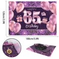thumbnail image 2 of PAKBOOM Happy 65th Birthday Banner telón de fondo – 65 suministros de decoración para fiesta de cumpleaños para mujeres – rosa púrpura dorado 4 x 6 pies, 2 of 5