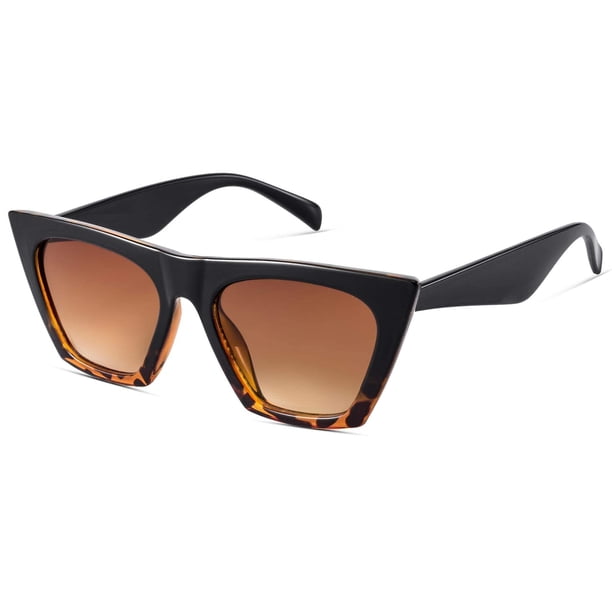 Lentes de Sol Mosanana Estilo Ojo de Gato para Mujer Negro Carey MS51801