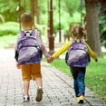 thumbnail image 6 of RMDQTR Adorable Ear-Print Backpack with Reflective Strip and Anti-Lost Leash Adjustable Shoulder Straps Mini Travel Backpack Abstract Dark Purple Marble, 6 of 7