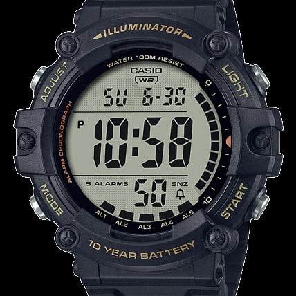 Casio Men s Wide Face Digital Black Watch with Extra Long Resin Strap AE1500WHX 1AV Walmart