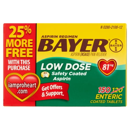 Bayer Aspirin Regimen Enteric Coated Tablets 81 mg, 150